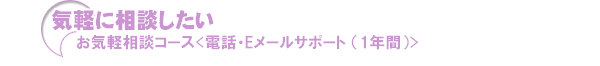 お気軽相談コース<電話・Eメールサポート(1年間)>